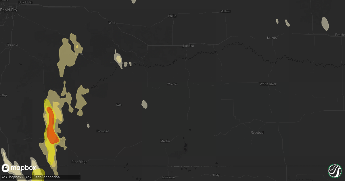 Hail map in Wanblee, SD on May 30, 2026