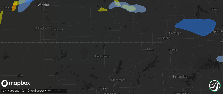 Hail map in Wann, OK on May 30, 2026