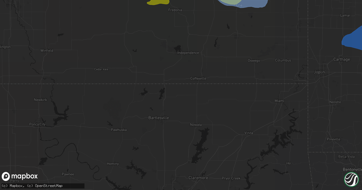 Hail map in Wann, OK on May 30, 2026