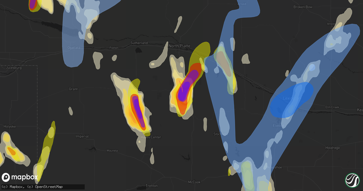 Hail map in Wellfleet, NE on May 30, 2026