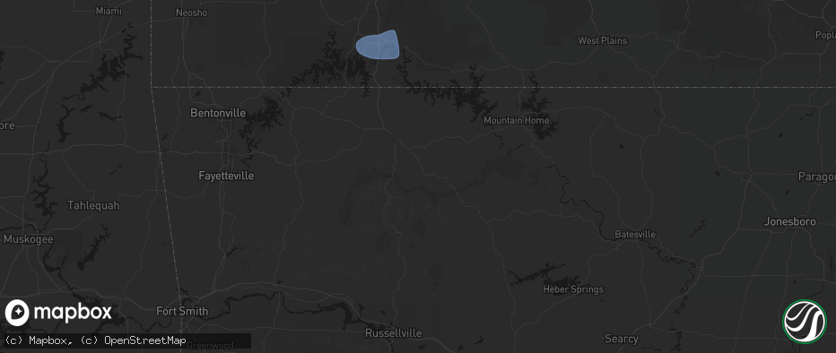 Hail map in Western Grove, AR on May 30, 2026