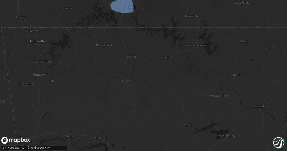 Hail map in Western Grove, AR on May 30, 2026