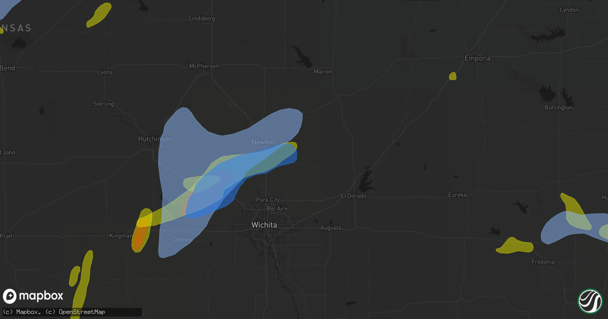 Hail map in Whitewater, KS on May 30, 2026