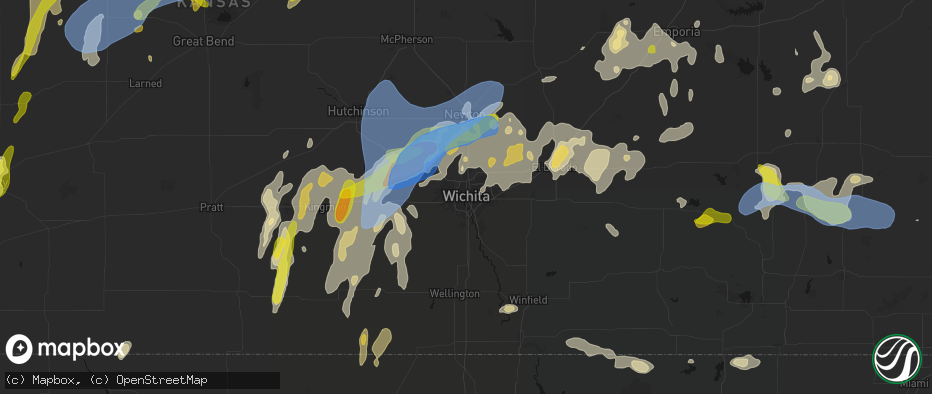 Hail map in Wichita, KS on May 30, 2026