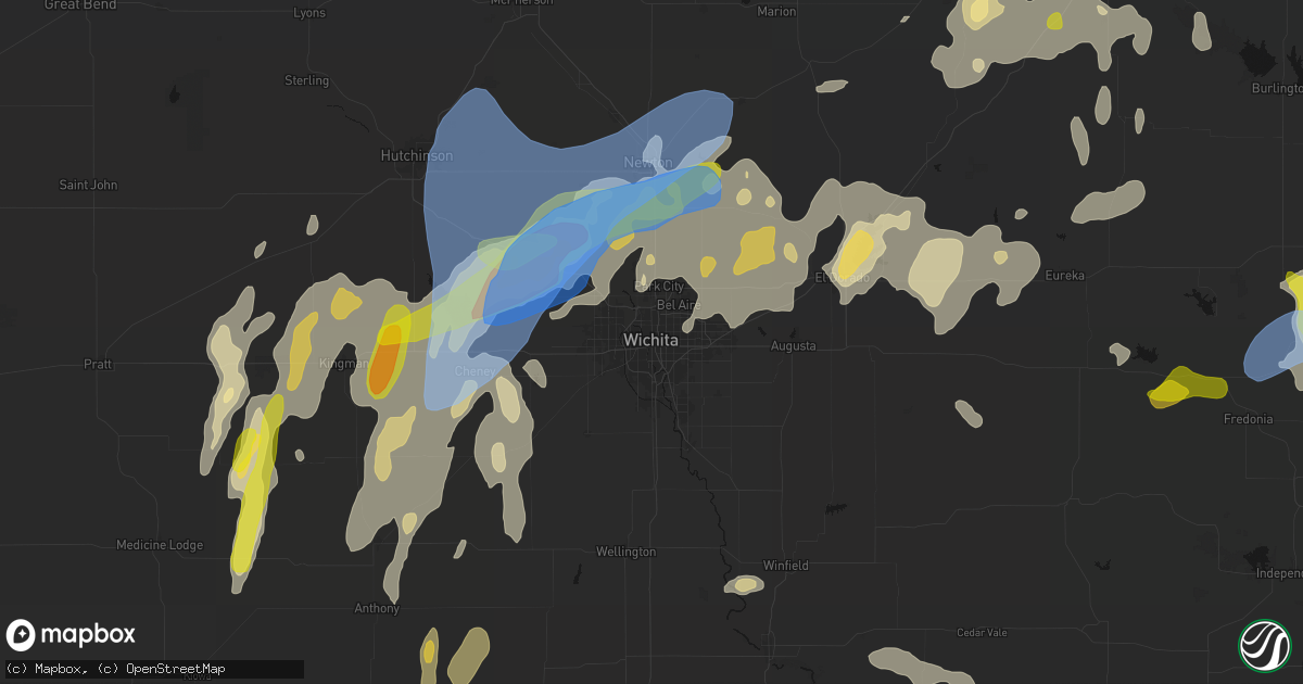 Hail map in Wichita, KS on May 30, 2026
