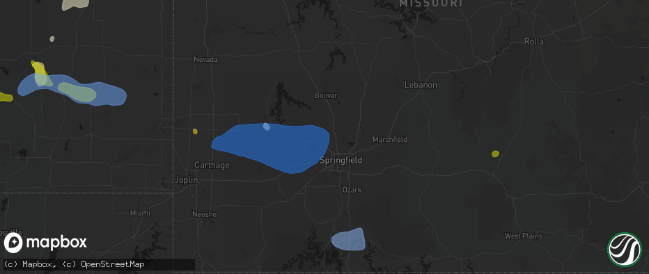Hail map in Willard, MO on May 30, 2026