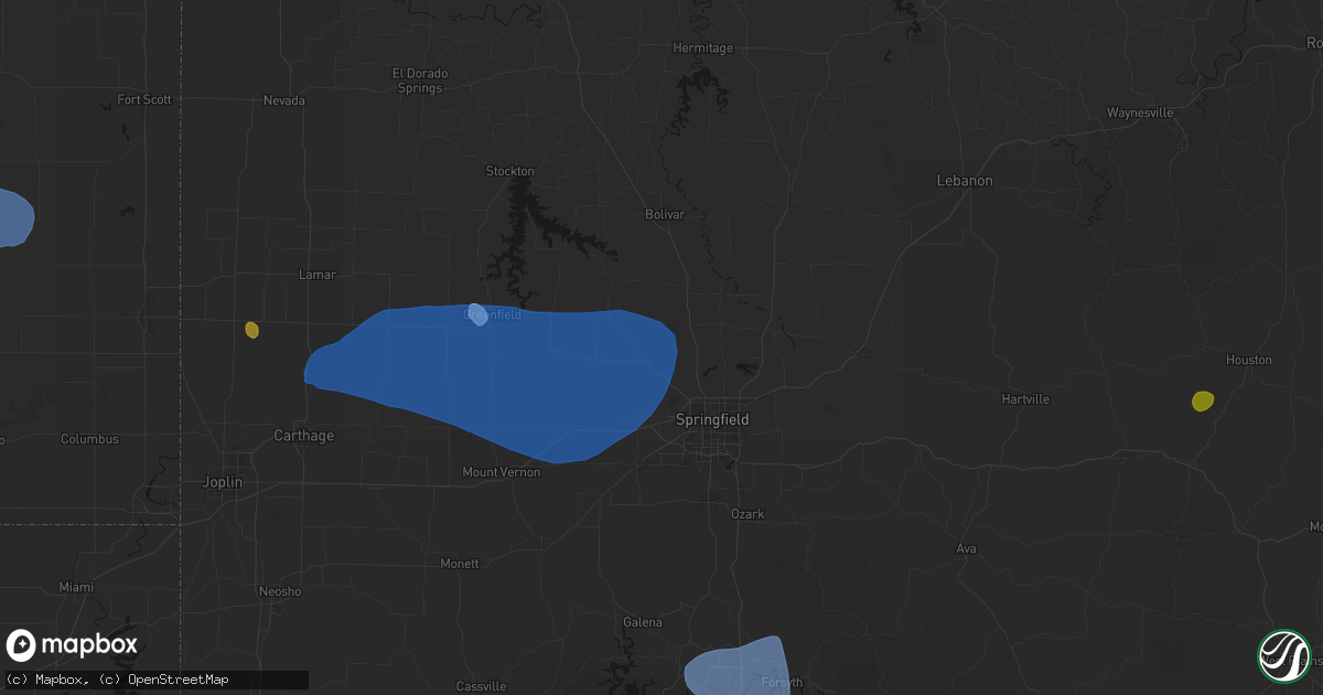 Hail map in Willard, MO on May 30, 2026