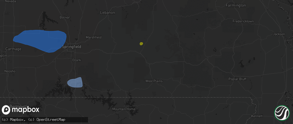Hail map in Willow Springs, MO on May 30, 2026