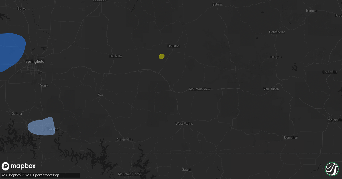 Hail map in Willow Springs, MO on May 30, 2026
