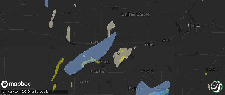 Hail map in Wilson, KS on May 30, 2026