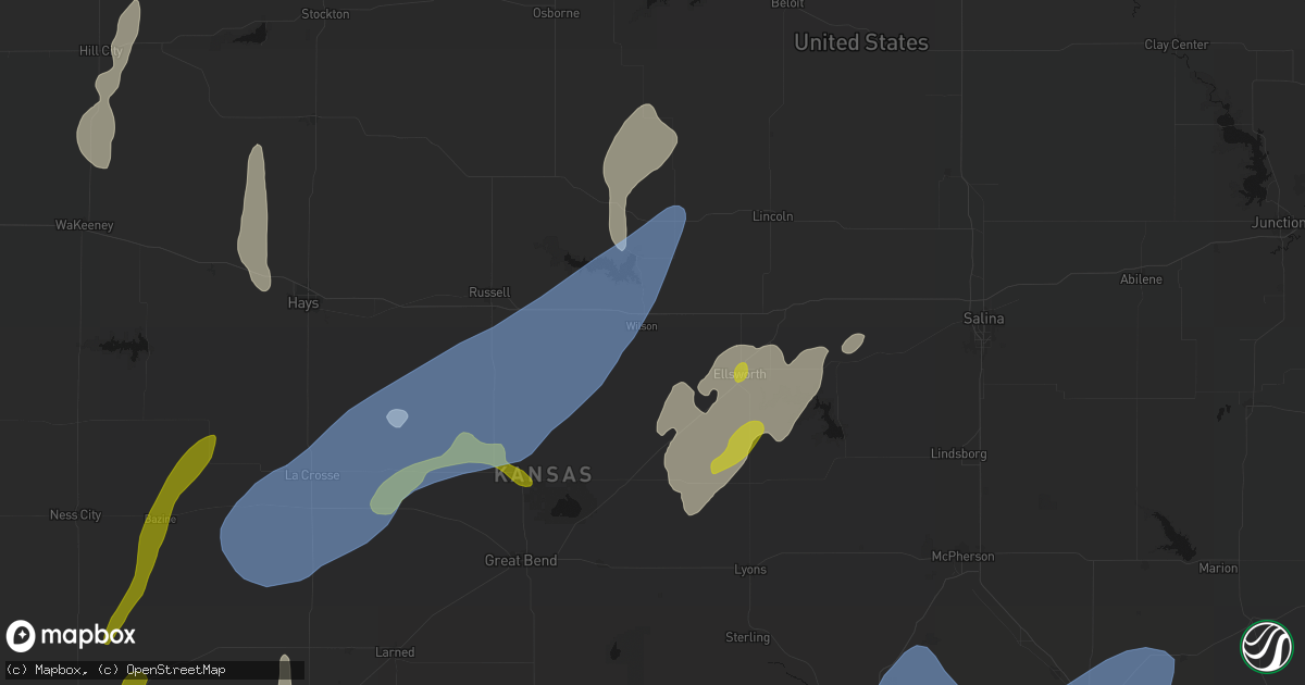 Hail map in Wilson, KS on May 30, 2026