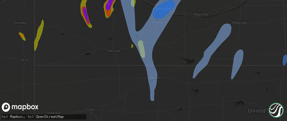 Hail map in Wilsonville, NE on May 30, 2026