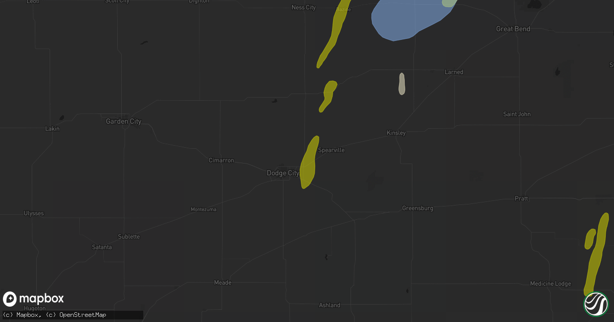Hail map in Wright, KS on May 30, 2026