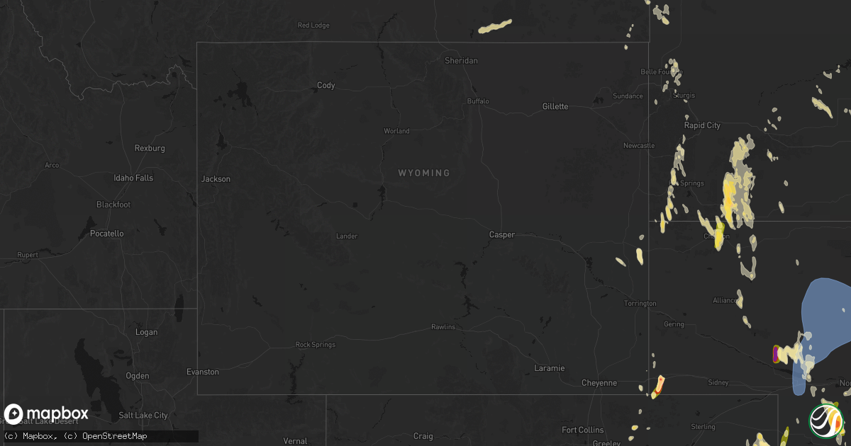 Hail map in Wyoming on May 30, 2026