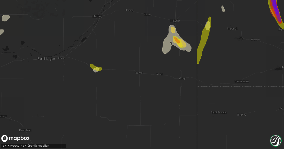 Hail map in Yuma, CO on May 30, 2026