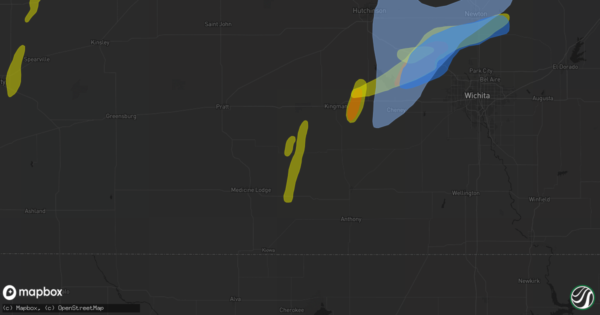 Hail map in Zenda, KS on May 30, 2026