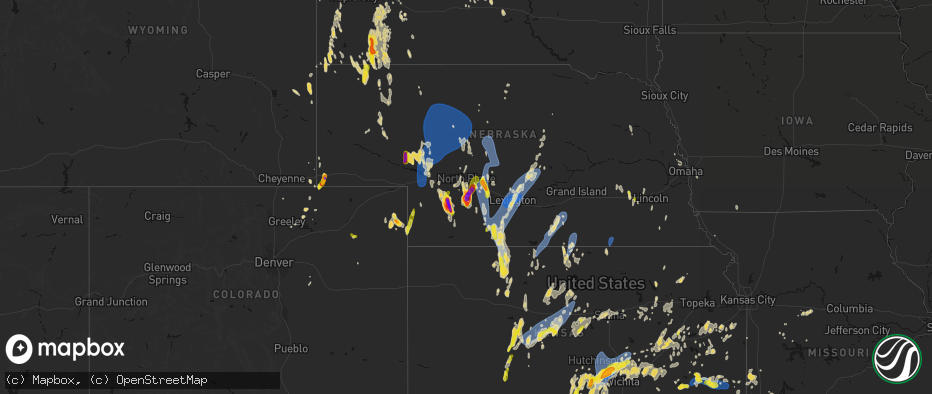 Hail map on May 30, 2026