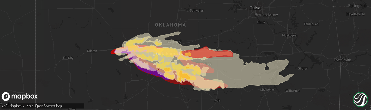 Hail map in Choctaw, OK on May 31, 2013