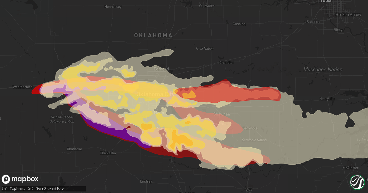 Hail map in Choctaw, OK on May 31, 2013