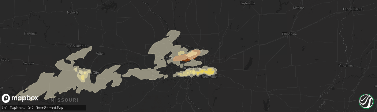 Hail map in Florissant, MO on May 31, 2013