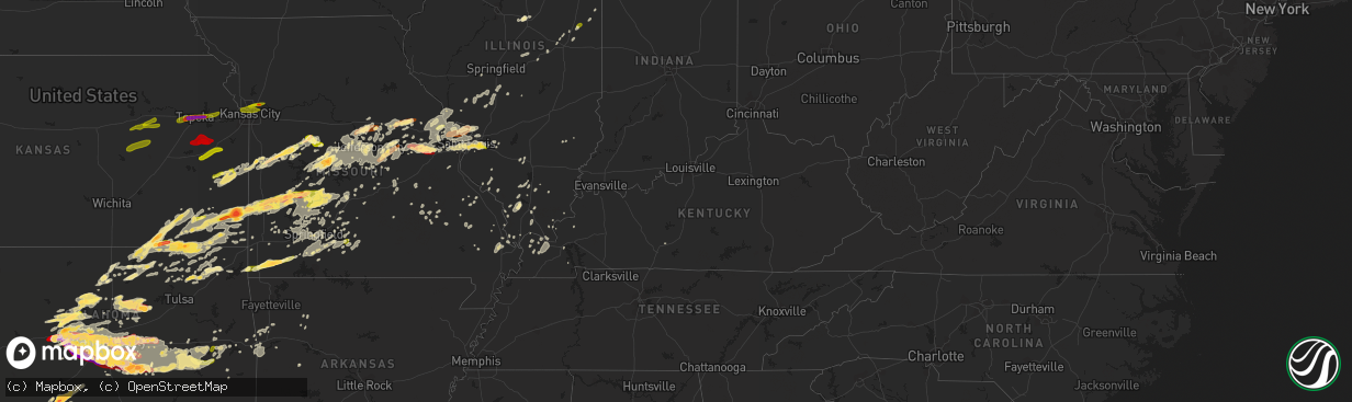 Hail map in Kentucky on May 31, 2013