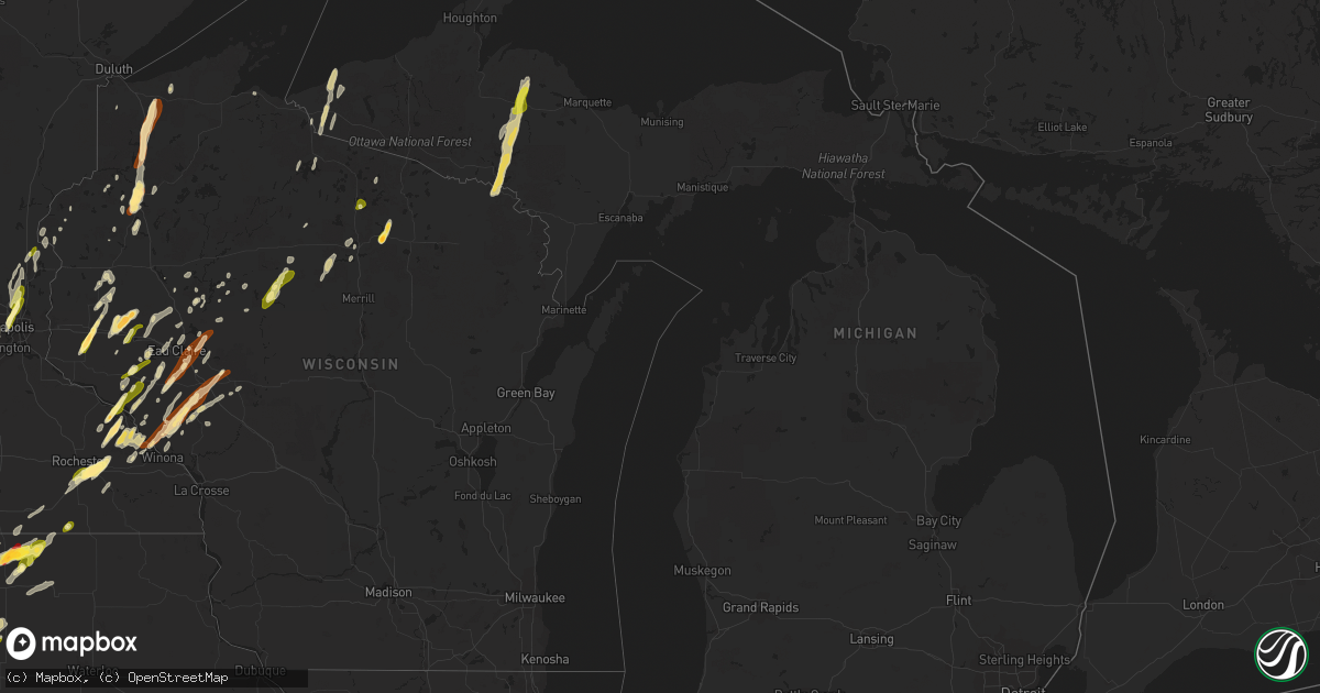 Hail map in Michigan on May 31, 2013