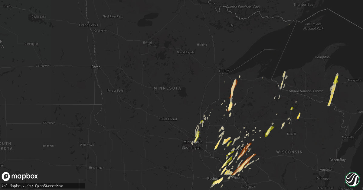 Hail map in Minnesota on May 31, 2013