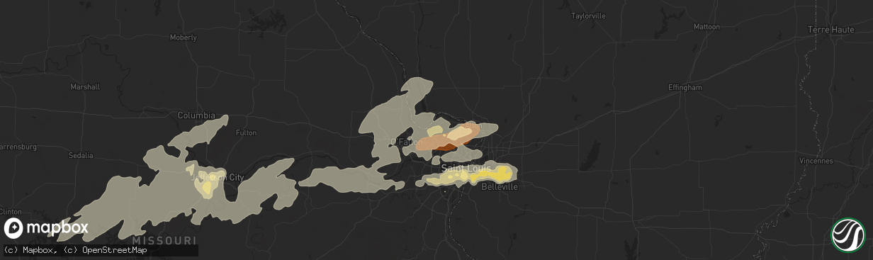 Hail map in Saint Charles, MO on May 31, 2013