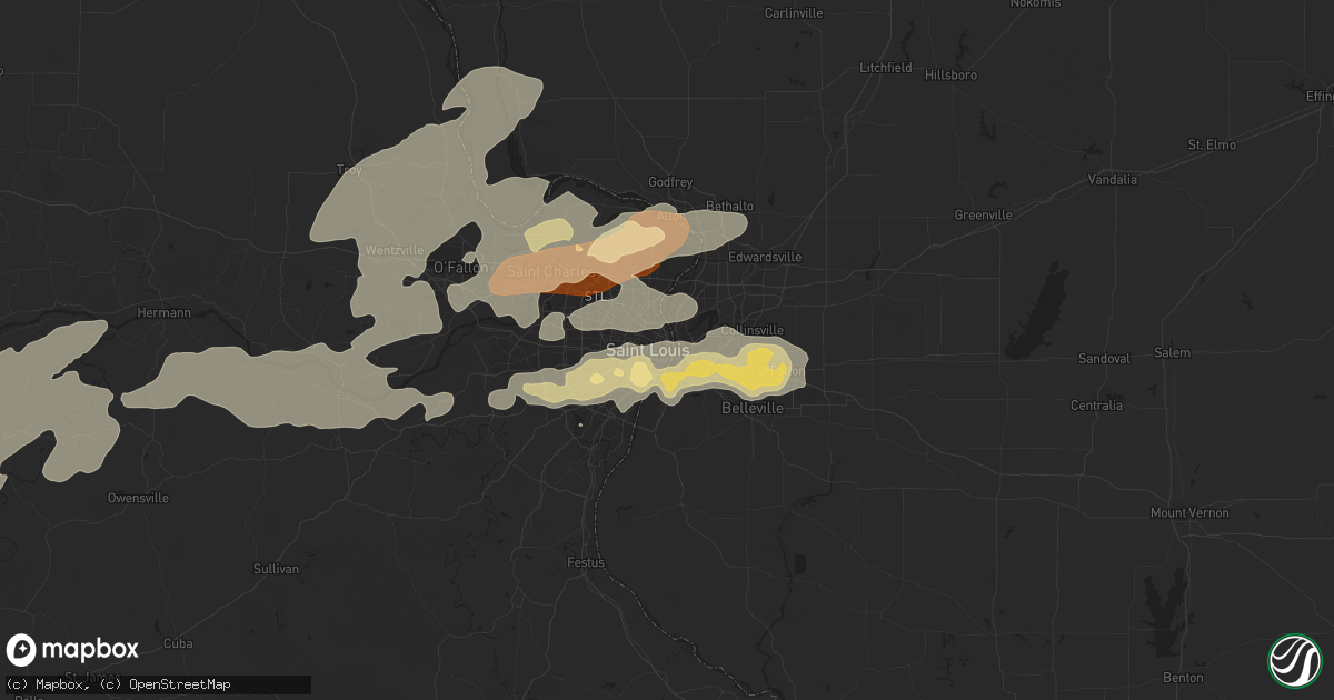Hail map in Saint Louis, MO on May 31, 2013