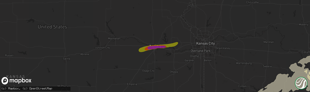 Hail map in Topeka, KS on May 31, 2013