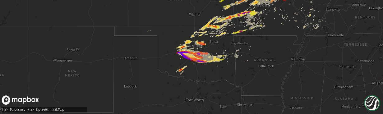 Hail map on May 31, 2013