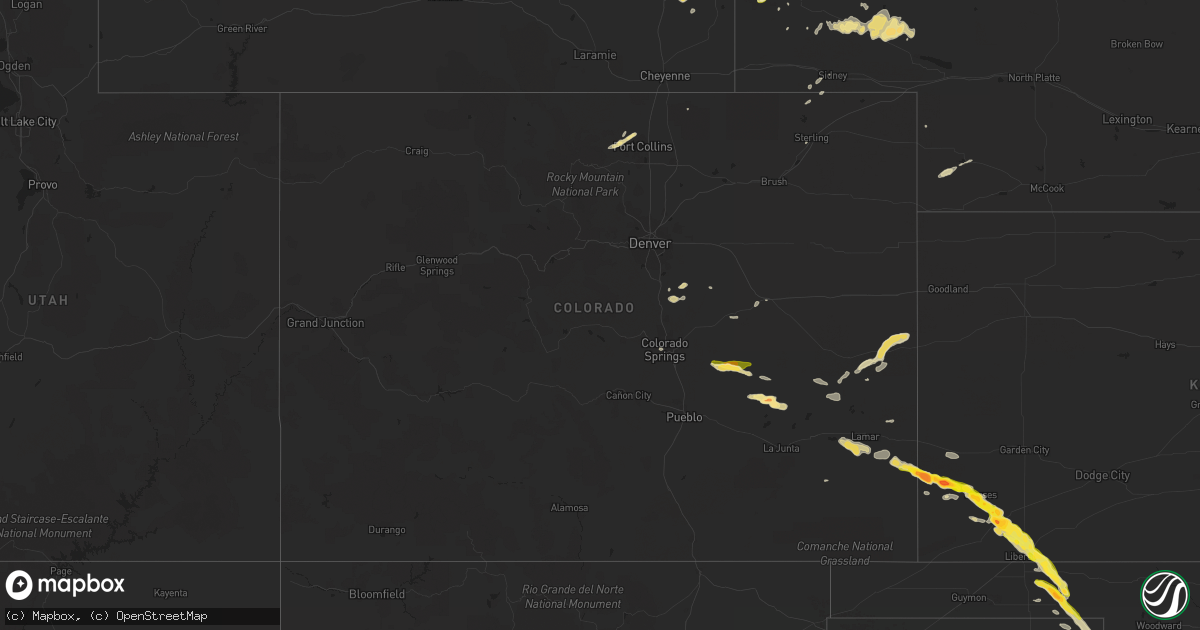 Hail map in Colorado on May 31, 2014