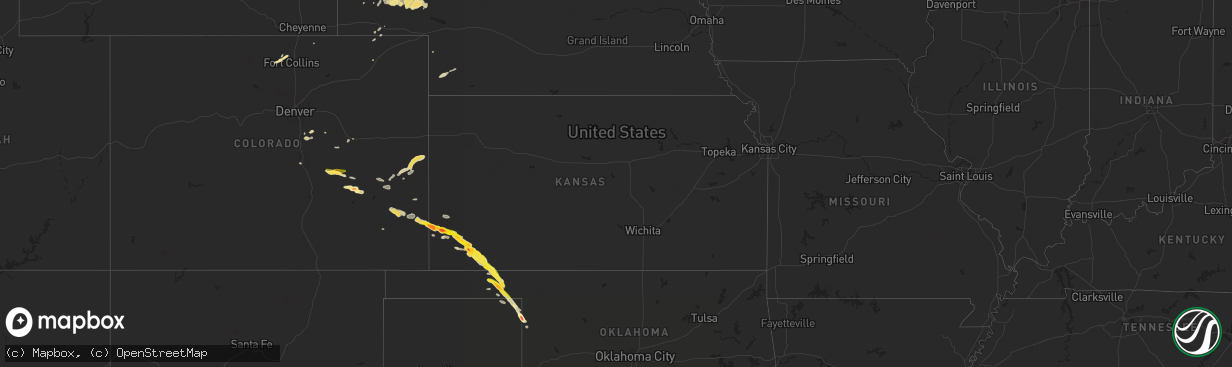 Hail map in Kansas on May 31, 2014