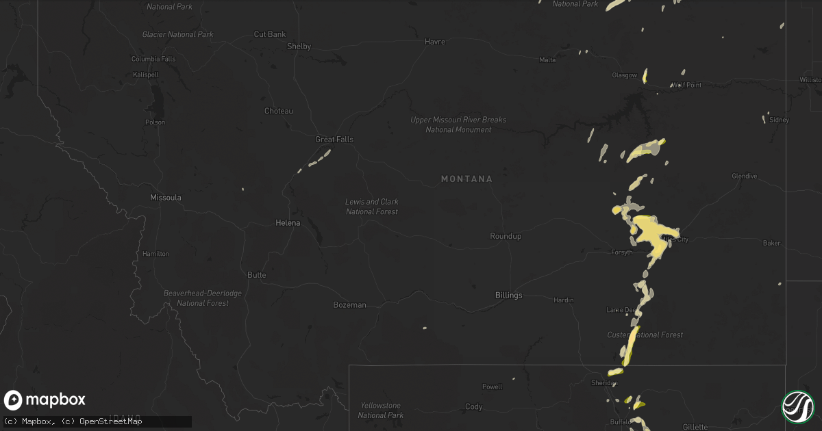 Hail map in Montana on May 31, 2014