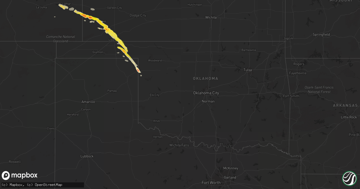 Hail map in Oklahoma on May 31, 2014