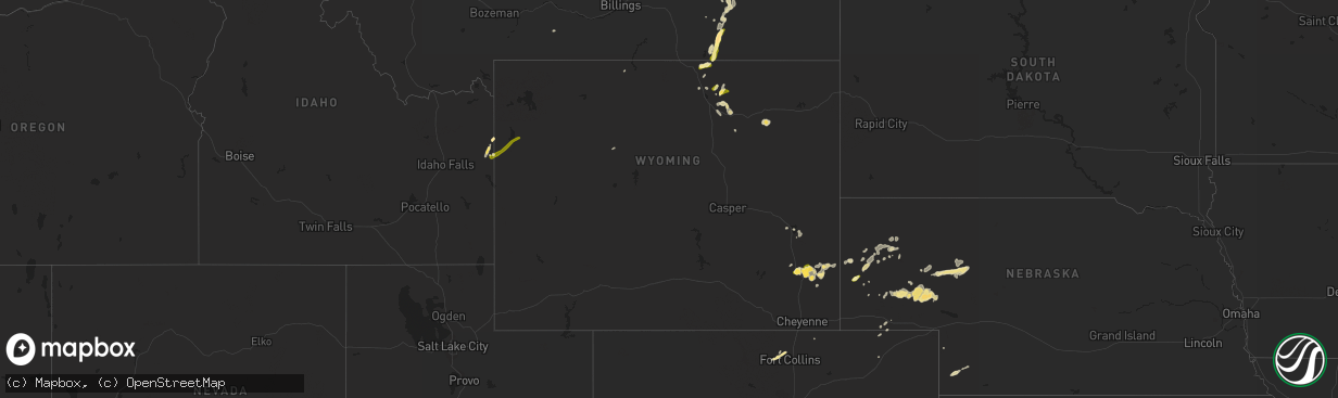 Hail map in Wyoming on May 31, 2014