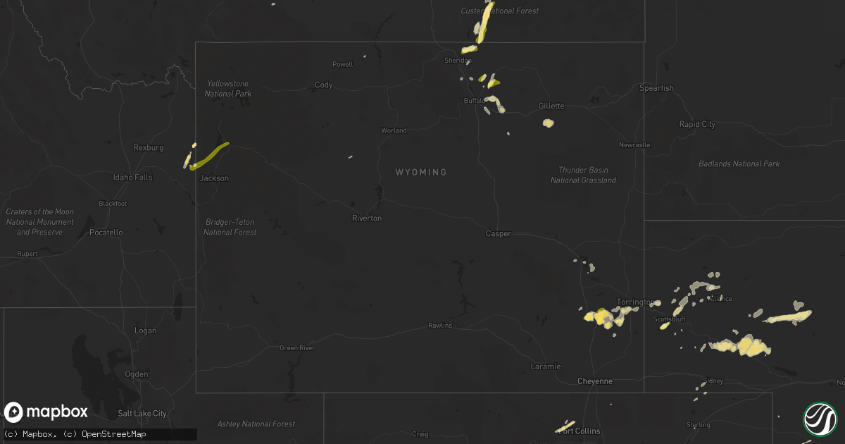 Hail map in Wyoming on May 31, 2014