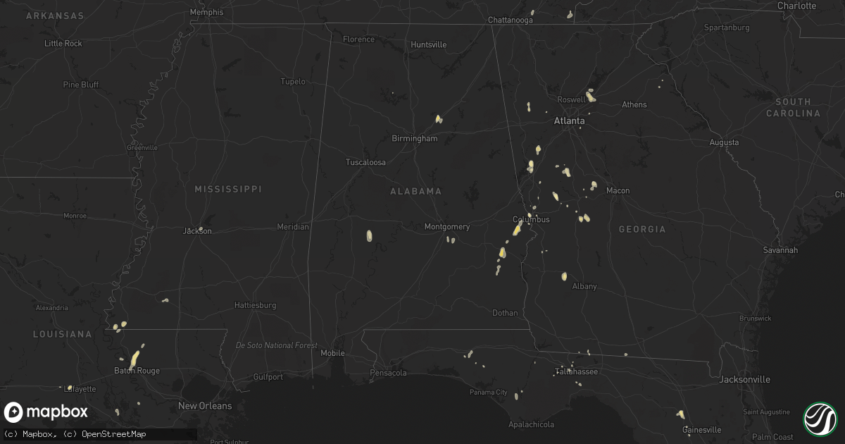 Hail map in Alabama on May 31, 2015