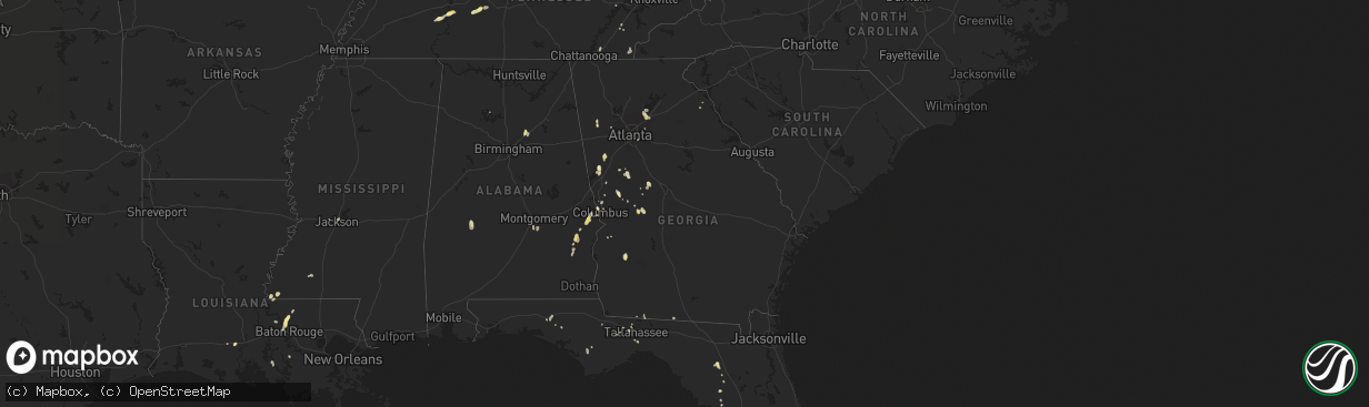 Hail map in Georgia on May 31, 2015