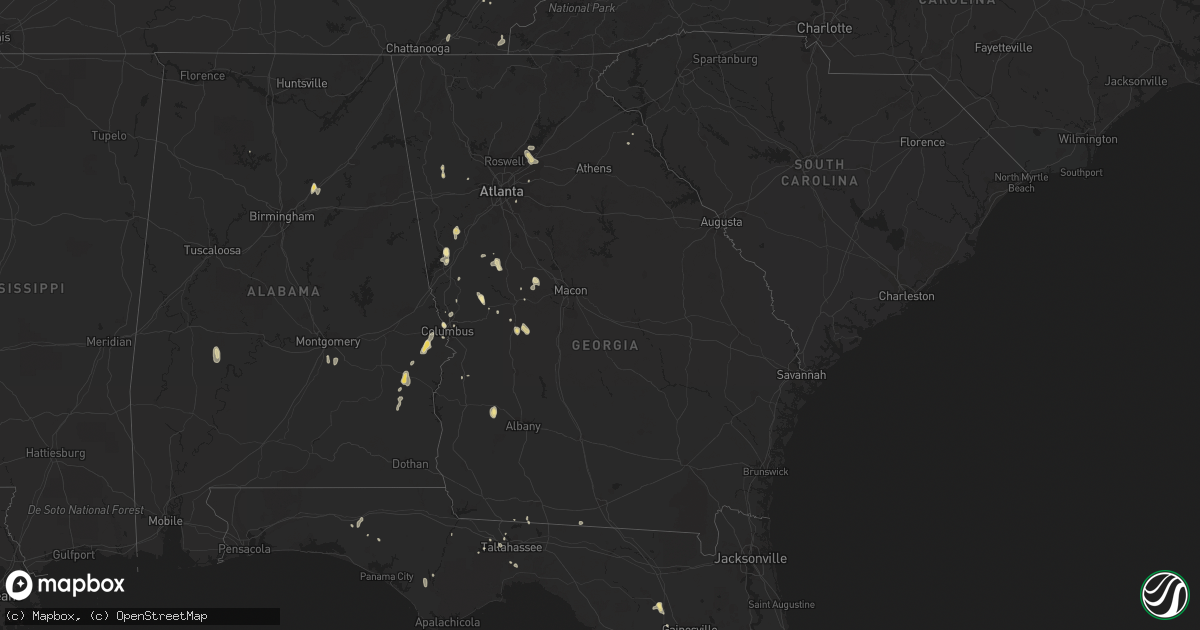 Hail map in Georgia on May 31, 2015