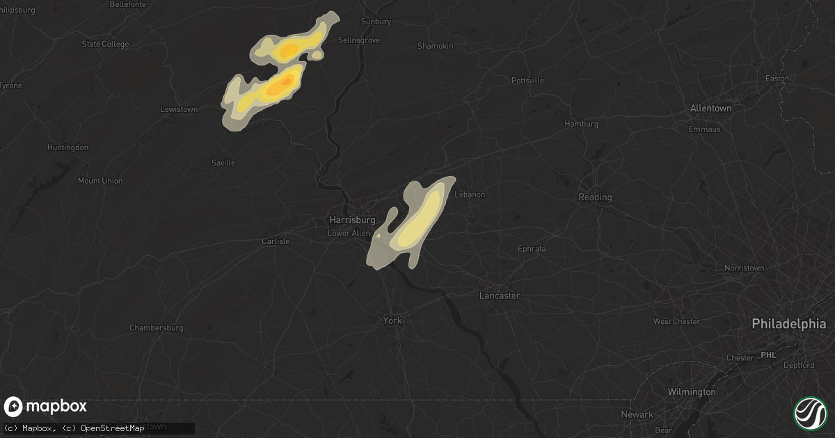 Hail map in Hershey, PA on May 31, 2015