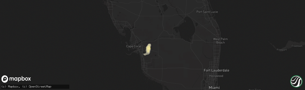 Hail map in Lehigh Acres, FL on May 31, 2015