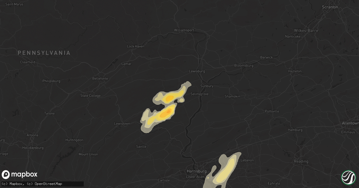 Hail map in Middleburg, PA on May 31, 2015
