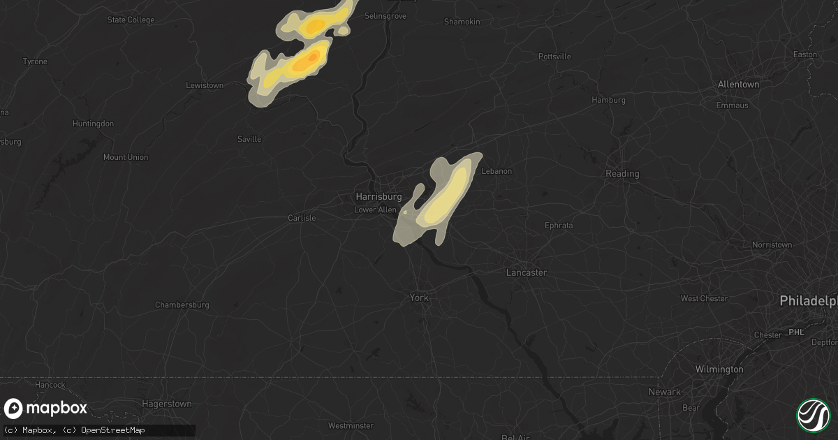 Hail map in Middletown, PA on May 31, 2015