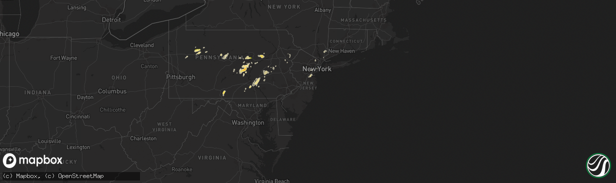 Hail map in New Jersey on May 31, 2015