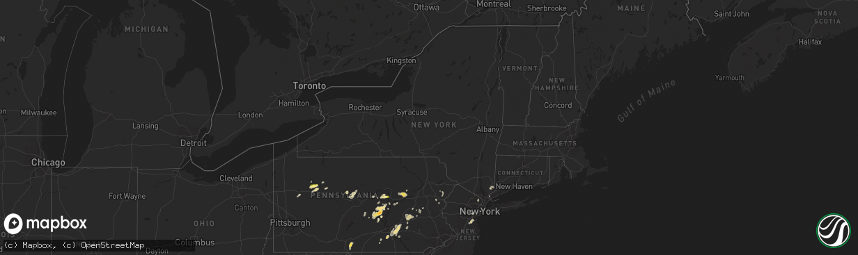 Hail map in New York on May 31, 2015