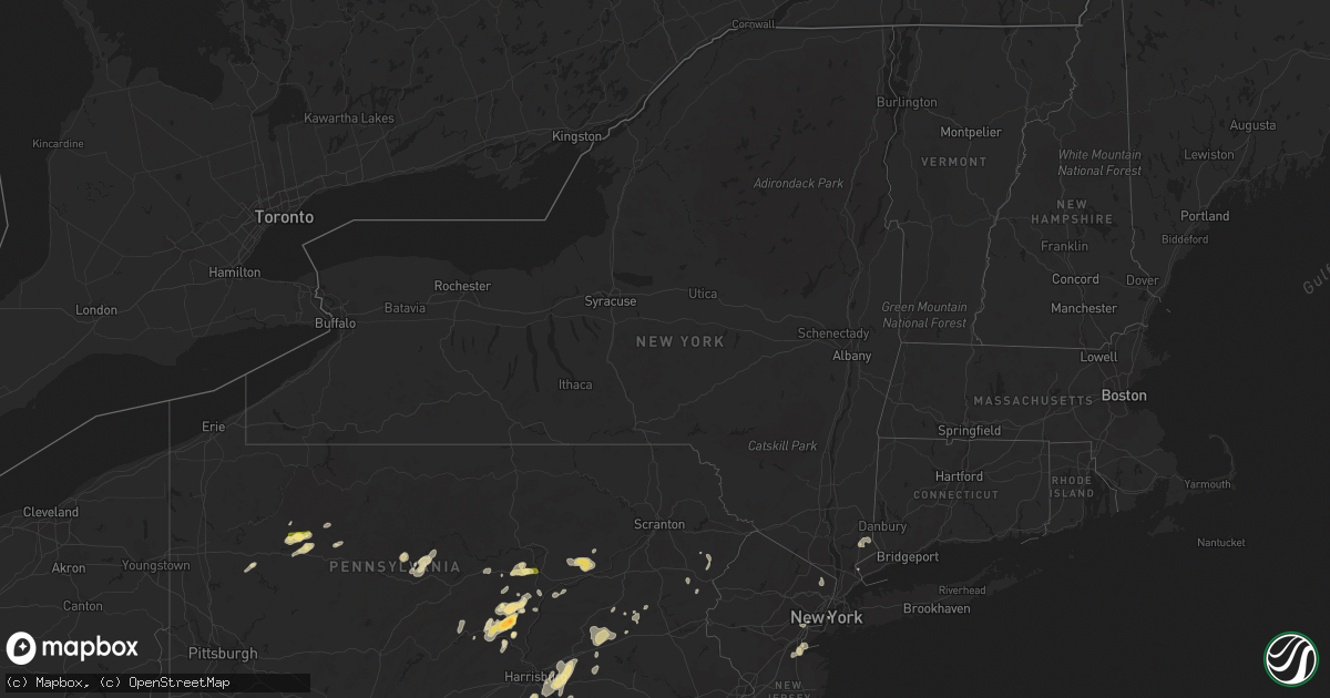 Hail map in New York on May 31, 2015
