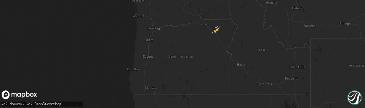 Hail map in Oregon on May 31, 2015