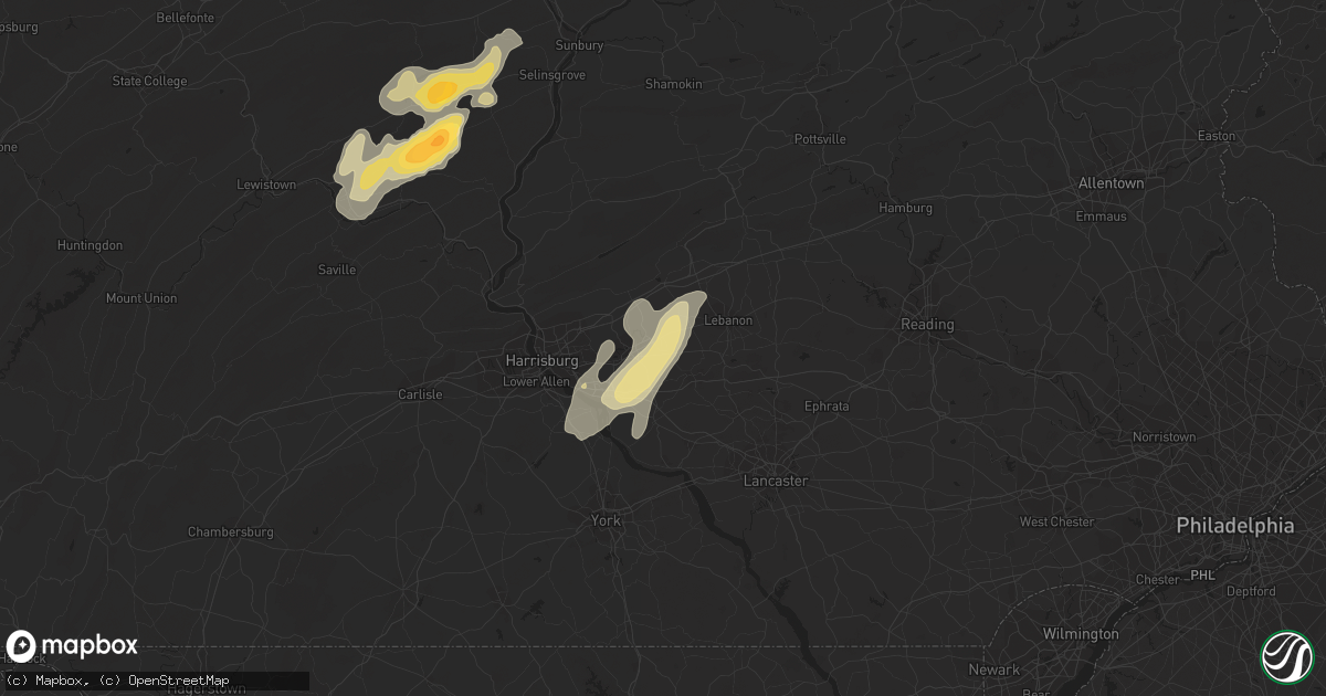 Hail map in Palmyra, PA on May 31, 2015