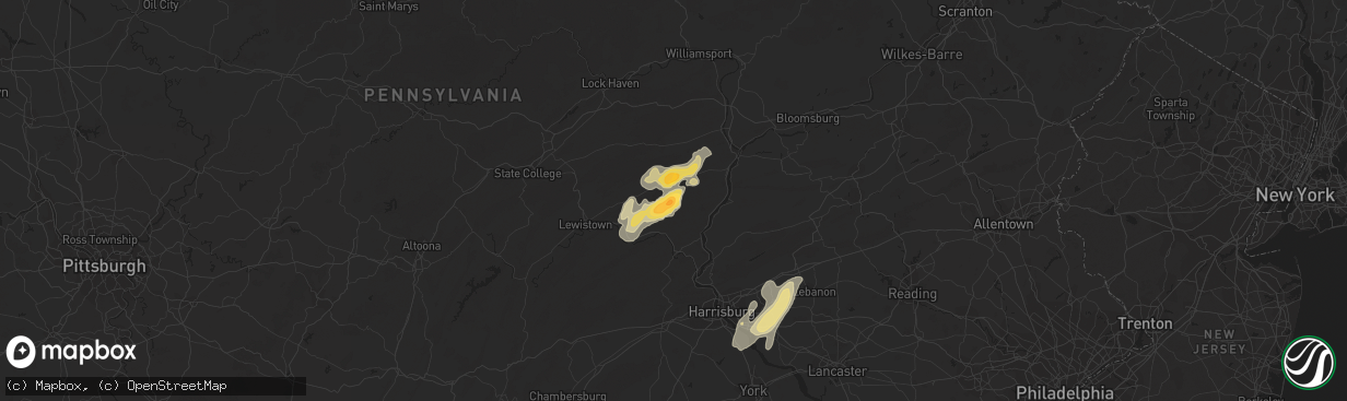 Hail map in Richfield, PA on May 31, 2015